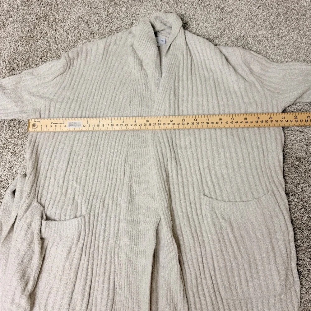 NEW Saranoni Robe S Beige Ribbed‎ So Soft Tie Waist Longline Wrap Lounge …